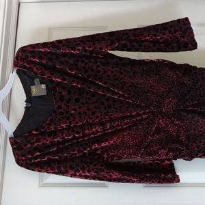 Taylor Animal Print Red Black Rushing Dress sz 8